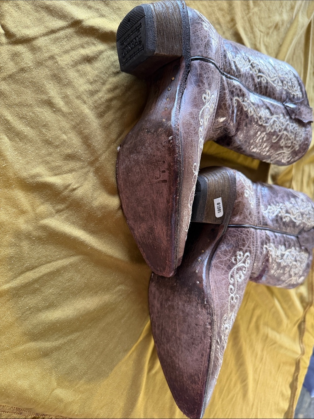 Corral Pink Distressed Kids Western Boots with Cream Embroidery